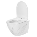 REA - Závěsná WC mísa včetně sedátka Carlos Nature Marble REA-C6606