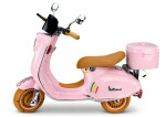 Mamido Dětský elektrický skútr Vespa 2x35W s kufříkem růžový