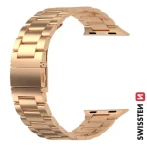 SWISSTEN Kovový řemínek pro APPLE WATCH 42-44 mm růžovo-zlatá (46000313)