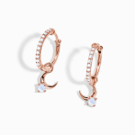 Royal Fashion náušnice 18k zlato Vermeil MOON-ED-08-ROSEGOLD