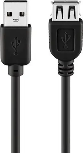Goobay USB-A - USB-A prodlužovací kabel černá / Prodlužovací kabel / USB 2.0 / 5 m / dvojité stínění (68905)