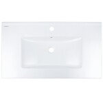 DEANTE - Umyvadlo Tubo keramické bílé, zapuštěné, s odkládací policí CTU_648M