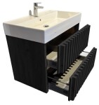 Koupelnová skříňka s umyvadlem SAT Delano 80x56x46 cm černá mat DELANO80ZCSAT