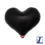 Balónek srdce černé metalické 63 cm Balónek srdce černé metalické 63 cm