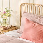 Ib Laursen Prošívaný povlak na polštář Dusty Pink 50 × 90 cm, růžová barva, zelená barva, textil