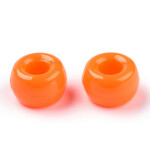 Akrylové korálky - pony beads - oranžové - 6 x 9 mm - 10 ks