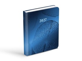 Týdenní diář 2027 MFP 115x160mm Lamino Listy modré