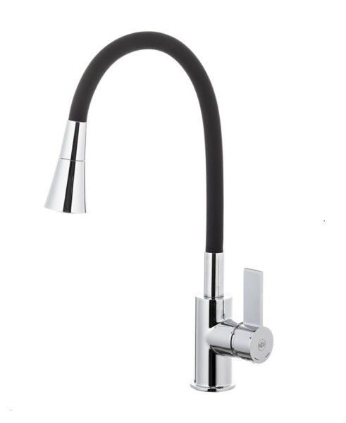 KFA - Dřezová baterie RUMBA DUO s elastickým výtokem černá/chrom 6553-925-00