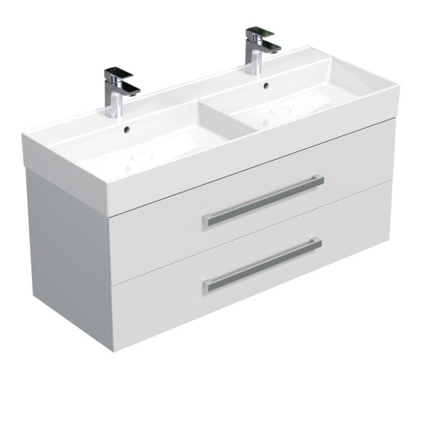 Koupelnová skříňka s umyvadlem SAT Cube Way 120x53x46 cm bílá lesk CUBE461202BISAT CUBE461202BISAT