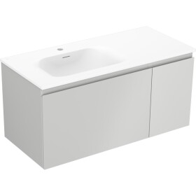 MEXEN/S - Orio koupelnová skříňka 100 cm s umyvadlem Vela levá, 1S, 1D, šedá mat/bílá mat 91A13-10047-3-BBFF62-W23L01