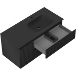 MEXEN/S - Rivel koupelnová skříňka 120 cm s umyvadlem Vela pravá, 2S, 1D, reliéf, černá mat 91A23-10047-3-BBFFF71-W23P71