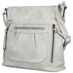 Stylová dámská koženková crossbody kabelka Minja, světle šedá