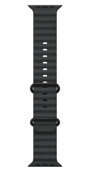 Apple Watch 49mm Oceánský řemínek Black Ocean černá / Řemínek pro Apple Watch / Fluoroelastomer / Titanová přezka (MYPD3ZM/A)