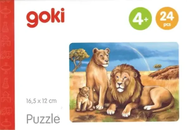 GOKI Dřevěné puzzle Africká zvířata: Lvi