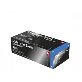 AMPri Latexové jednorázové rukavice Style Black * Barva: Černá, Velikost rukavic: XL, 100 ks (16766_XL)