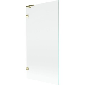 MEXEN/S - Lunar L vanová zástěna FIX 90 x 150, transparent, zlatá 897L-090-000-50-00