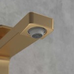 VILLEROY & BOCH - Architectura Square Umyvadlová baterie s výpustí Push-Open, AquaSmart, kartáčované zlato TVW12500200076