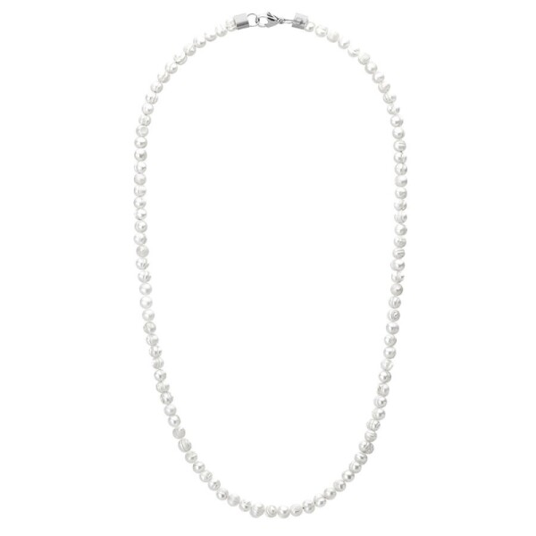 Pánský náhrdelník z pravých sladkovodních perel Giorgio, Stříbrná 50 cm Bílá