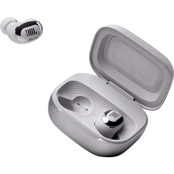 JBL Live Buds 3 Headset do uší (In Ear) Bez kabelu, Bluetooth® stereo stříbrná Potlačení hluku, Redukce šumu mikrofonu Nabíjecí pouzdro, Indikátor nabití,
