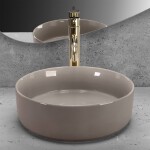 REA - Umyvadlo na desku SAMI Beige Shiny REA-U6382