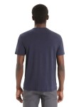 Pánské merino triko krátký rukáv ICEBREAKER Mens Central Classic SS Tee, Midnight Navy velikost: L