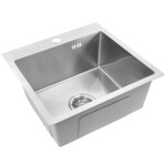 REA - Ocelový dřez Leo 40 BRUSH NICKEL s kuchyňskou baterií KPL-96000
