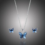 Souprava náhrdelníku a náušnic Swarovski Elements Montanari, Modrá 40 cm + 5 cm (prodloužení)