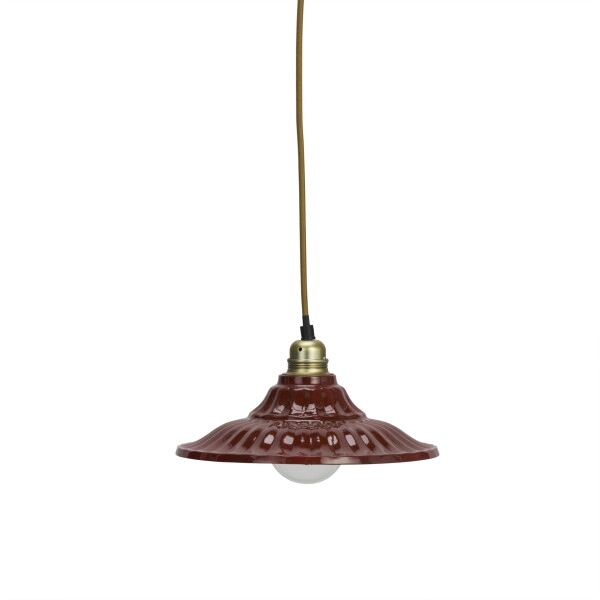 MADAM STOLTZ Stropní lampa Enamel Cherry, červená barva, kov
