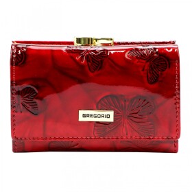Luxusní dámská kožená peněženka s motýlky Gregorio Sihle, červená