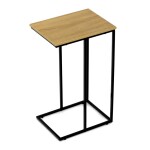 Odkládací stůl, MDF deska, dekor divoký dub, černý kov