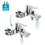 Mereo Vanová nástěnná baterie, Dita, 150 mm, bez příslušenství, chrom CBE90104D