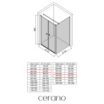 CERANO - Sprchový kout Antelo L - L/P - 6 mm - černá matná, transparentní sklo - 84x70 - otočný CER-666496