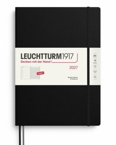 Týdenní plánovač Zápisník Black, Master A4+ 2027, anglicky