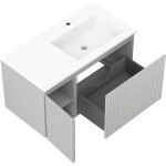MEXEN/S - Rivel koupelnová skříňka 90 cm s umyvadlem Otis pravá, 1S, 1D, reliéf, šedá mat/bílá mat 91A23-09047-3-BBFF62-W18P01