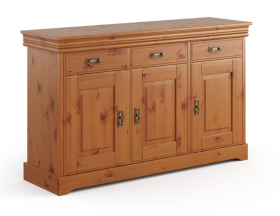 Massivo.cz Komoda Toskania 3.3 – borovice masiv, medová | 140×88×43 cm