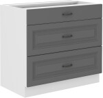 Spodní skříňka Stilo 80 D 3S BB - Premium Box Barva korpusu: Dub artisan, Barva dvířek: Dust Grey
