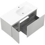MEXEN/S - Orio koupelnová skříňka 100 cm s umyvadlem Vela pravá, 1S, 1D, šedá mat/bílá mat 91A13-10047-3-BBFF62-W23P01
