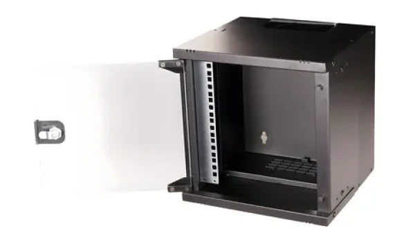 Equip ECO 300x300 černá / Nástěnný rozvaděč 10" / 6U / skleněné dveře / hloubka 300 mm (EWM-06-3030-B)