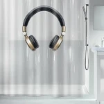 Spirella HEADPHONE sprchový závěs motiv sluchátka čirý / 180 x 200 cm / PEVA