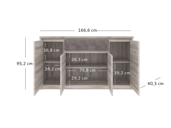 ARTEN (NANO Systems s.r.o.) Komoda JAZZ-4D1S (Kaštan nairobi/onyx) KOMODA-JAZZ-4D1S