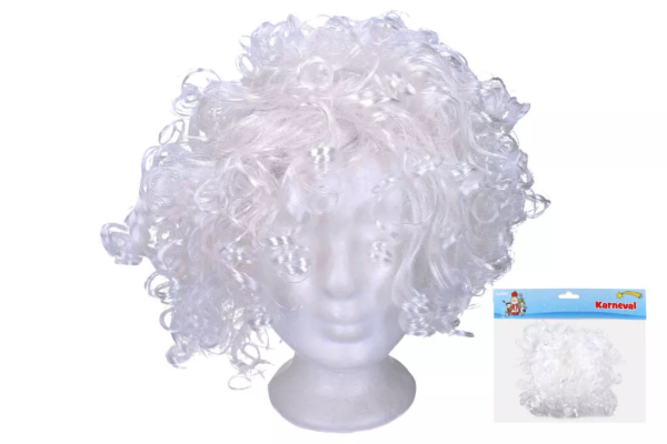 Wiky Paruka afro bílá kudrnatá