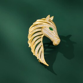 Luxusní brož ve tvaru koňské hlavy Napoli, Zlatá