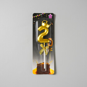 Dortová svíčka s "korunkou" zlatá č.2