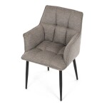 Židle jídelní, hnědá vodoodpudivá látka, černý matný lak, kovové nohy