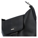 Příjemná dámská koženková kabelka s klopou Sandorin, černá