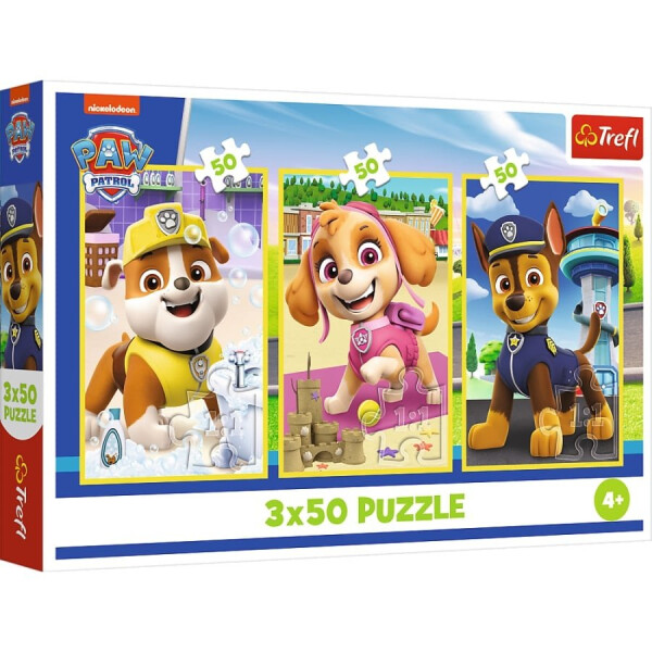 Puzzle Tlapková patrola: Naši pejsci 3x50 dílků