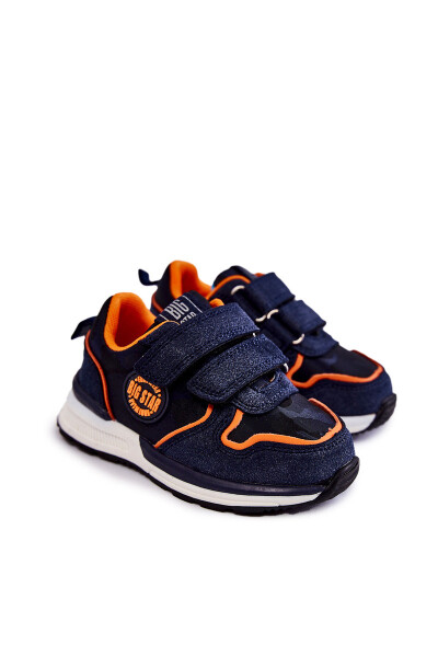 Dětská sportovní obuv na suchý zip Memory Foam System Big Star KK374183 Námořnická modrá 23