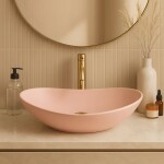REA - Umyvadlo na desku ROYAL Powder Pink Matt 61x35 REA-U6374