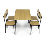 Jídelní set s 4 židlemi, 110x70x76cm, mdf, divoký dub, AUT-O2155 OAK