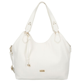 Elegantní dámská koženková kabelka na rameno Mandy, bílá